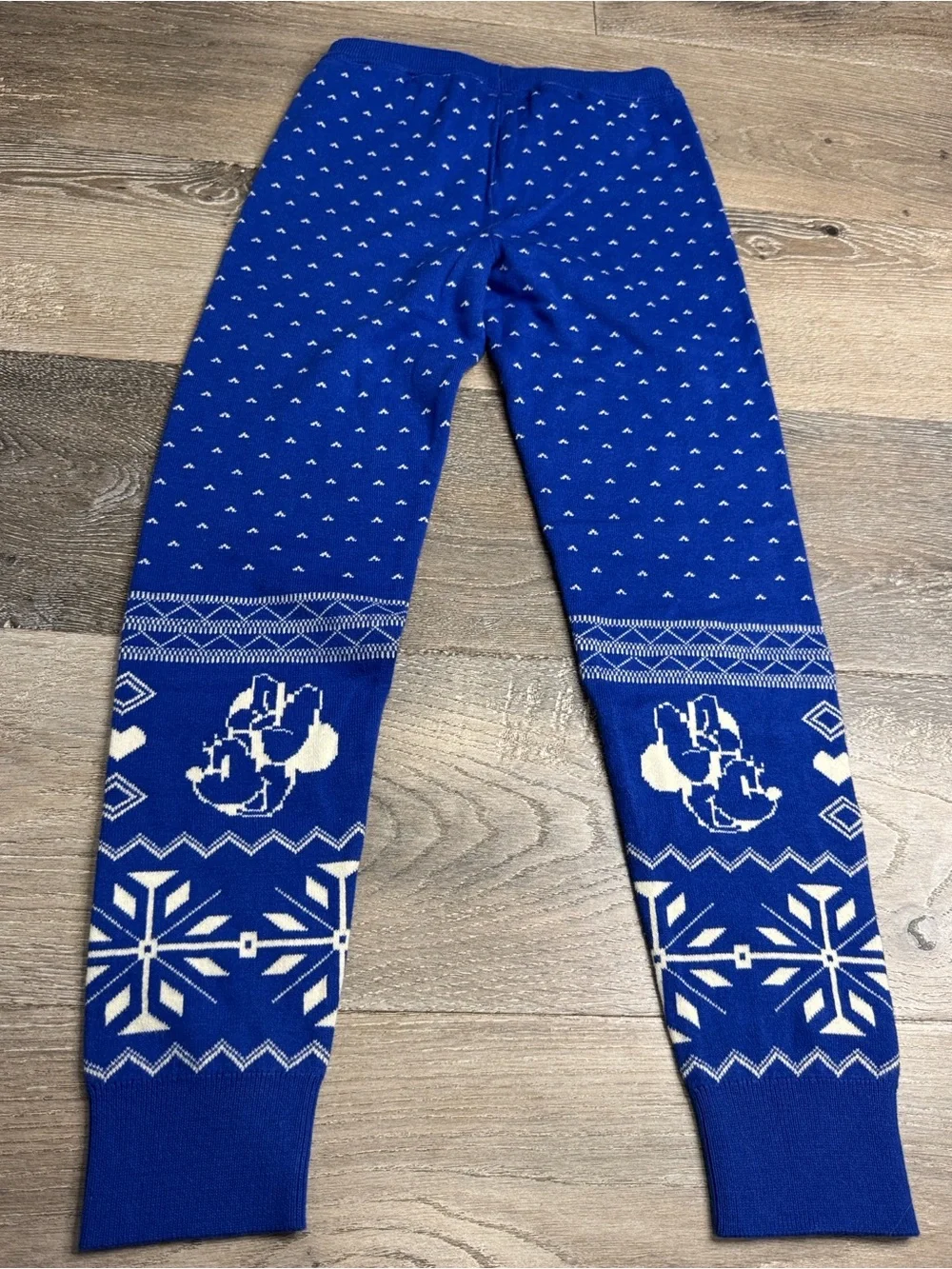 GAP Royal Blue Knit Leggings with White Holiday Motif 1275